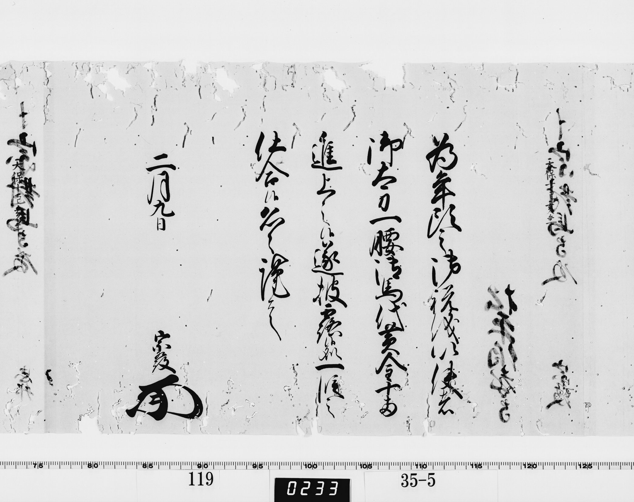 老中竪紙奉書（西丸）の画像